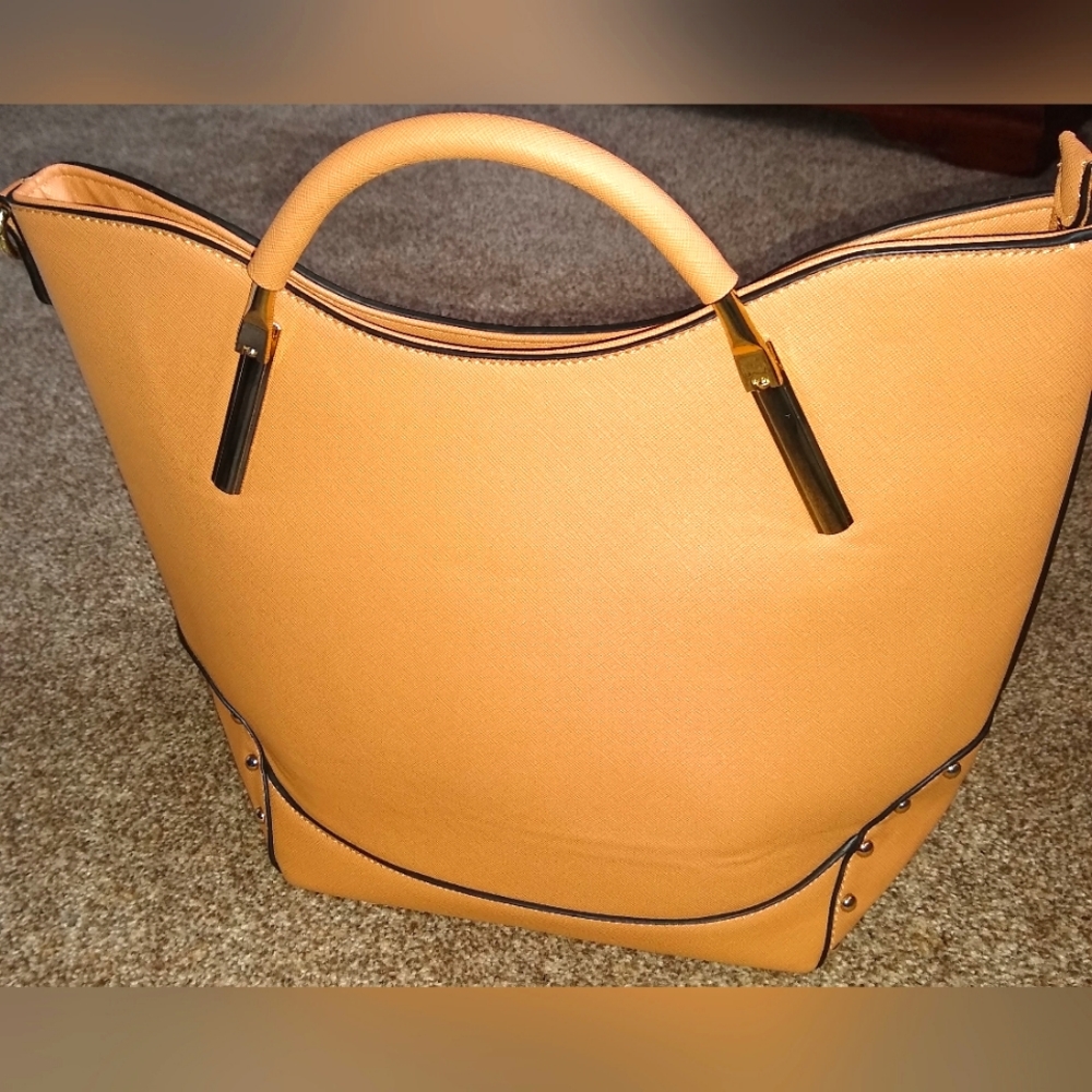 Large Tan, Handle Carry or Shoulder Purse